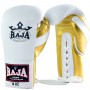 Raja Boxing "Single" Боксерские Перчатки Тайский Бокс Шнурки White-Gold